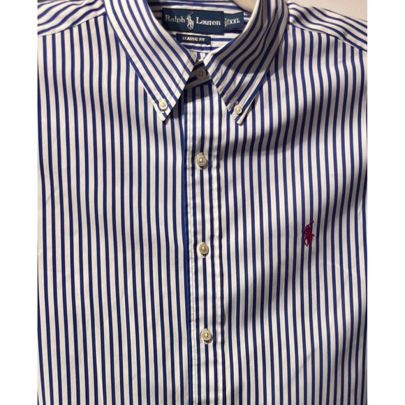 Ralph Lauren Other - Ralph Lauren Button Down Mens XXL 52" x 32" Blue White Classic Fit Striped Pony